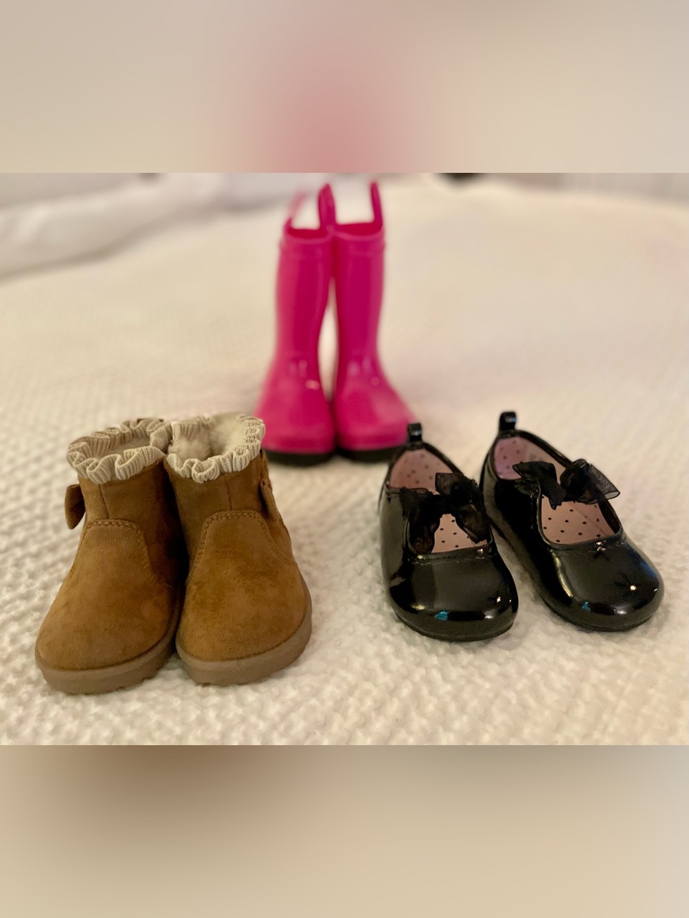 3-Pair Girls Toddler Size 4 Shoe Lot – Boots, Rain Boots & Dress Shoes